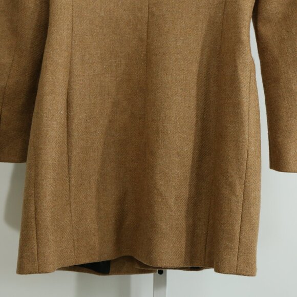 Zara Woman Camel Shetland Wool Long Coat Tailored Blazer Jacket Wool Blend small - Picture 9 of 9